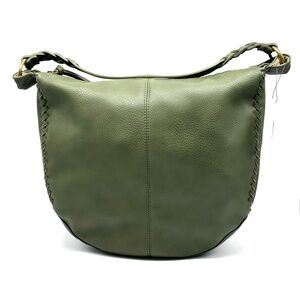 Sonoma Women's Faux Leather Hobo Style Shoulder Handbag Large Tote Olive Green